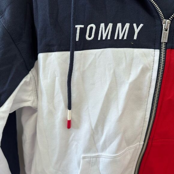 Womens Tommy Hilfiger Sport Color Block Logo Zip Front Hoodie - Picture 7 of 7